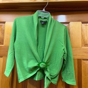Kelly green shrug with buckle closure